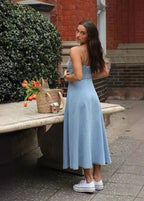 Ruslana Corset Denim Midi Dress