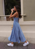 Ruslana Corset Denim Midi Dress