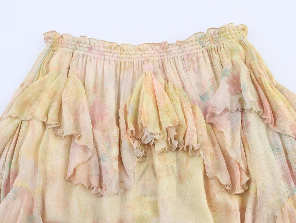 Sabine Tiered Boho Maxi Skirt