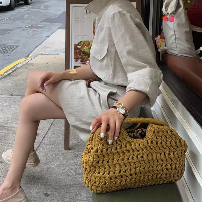 Sabrina Woven Rattan Tote
