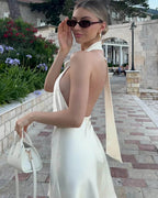 Seraphina Satin Backless Mini Dress