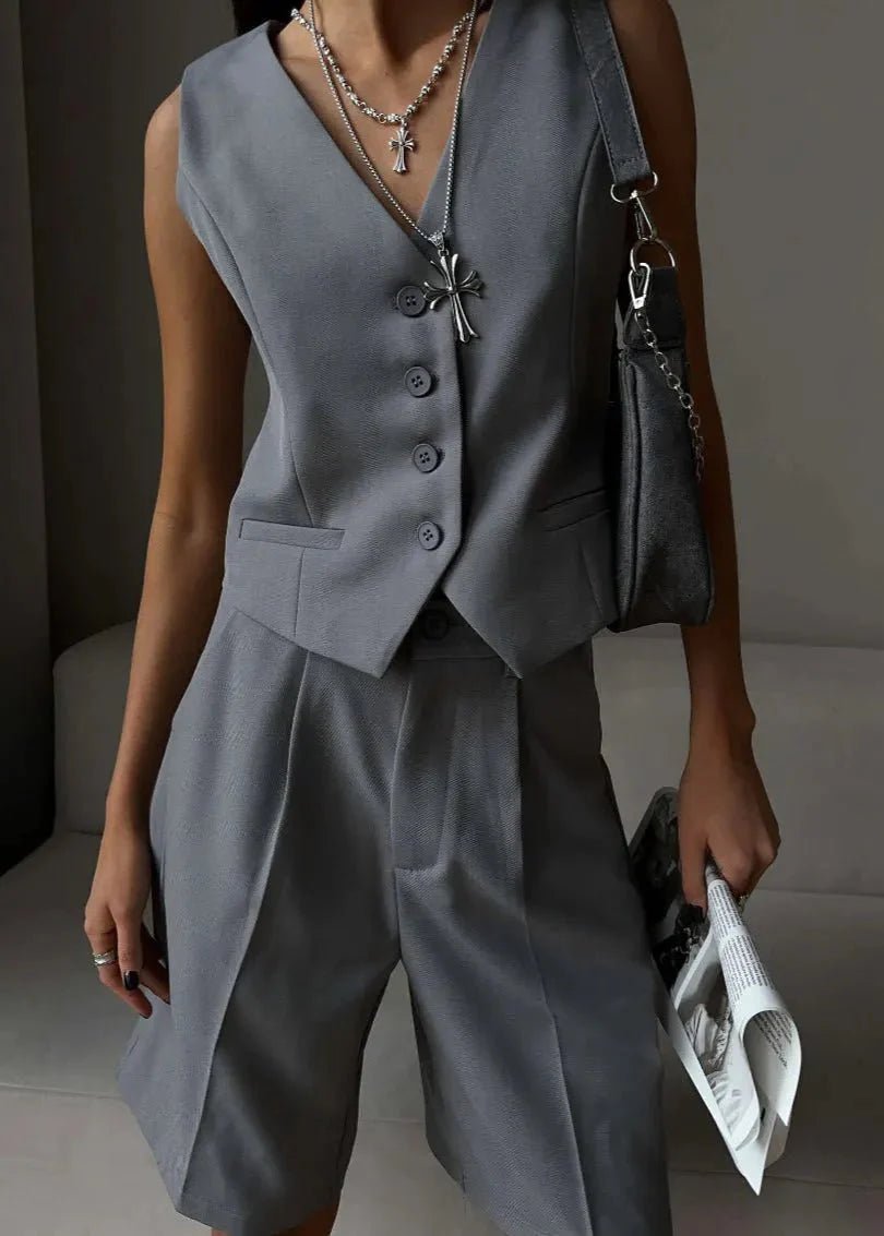 Agda Tailored Vest & Bermuda Shorts Set