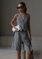 Agda Tailored Vest & Bermuda Shorts Set