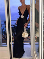 Eva Deep V Sheer Slip Maxi Dress