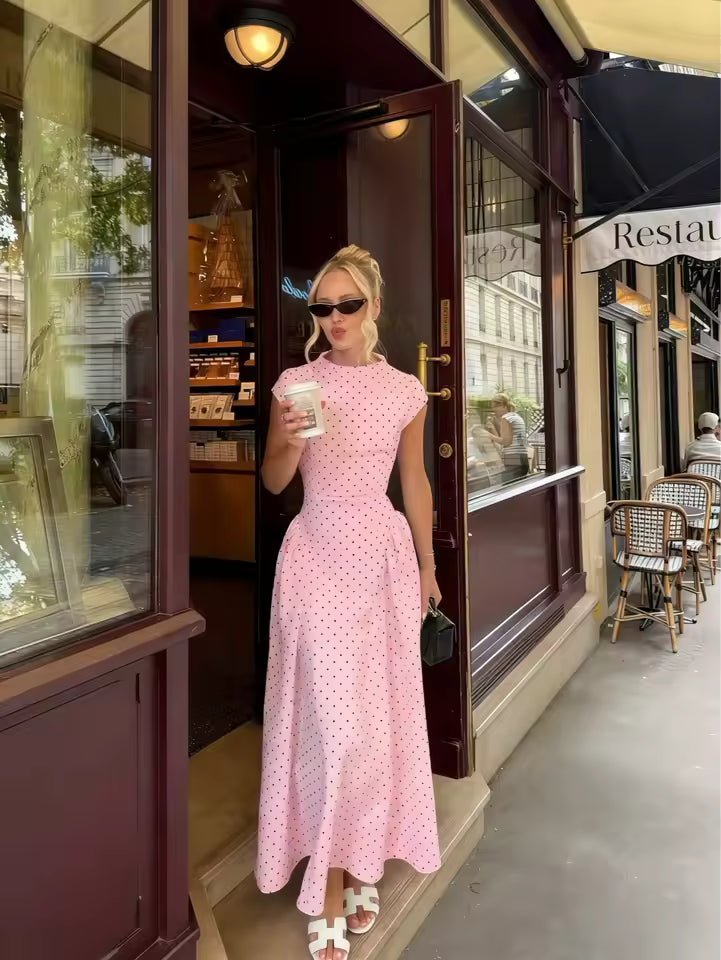 Fiona Flare Maxi Dress with Cap Sleeves