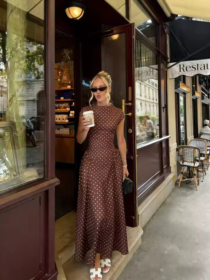 Fiona Flare Maxi Dress with Cap Sleeves