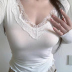 Agira V-Neck Lace Top