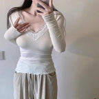 Agira V-Neck Lace Top
