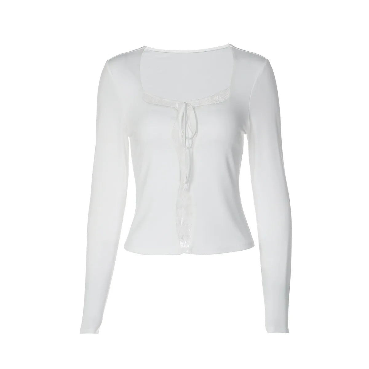 Aglaia Lace Patchwork Square Neck Crop Top