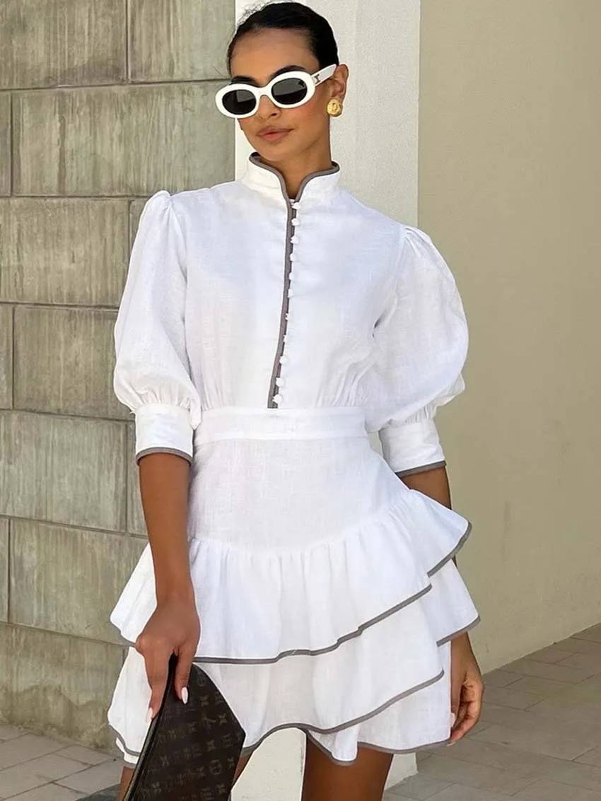 Maria Patchwork Turtleneck Mini Dress