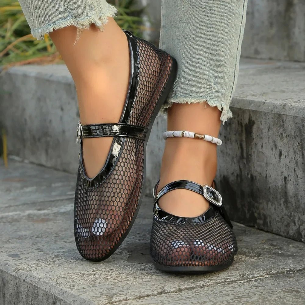 Agne Round-Toe Ballet Flats