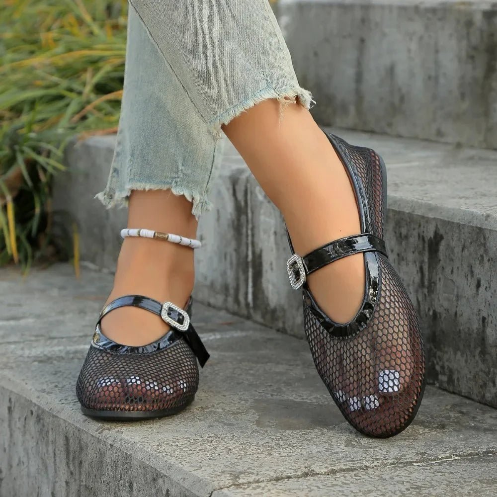 Agne Round-Toe Ballet Flats