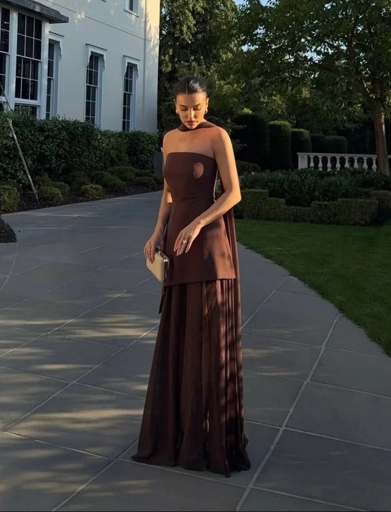 Alice Asymmetric Sheer Maxi Dress