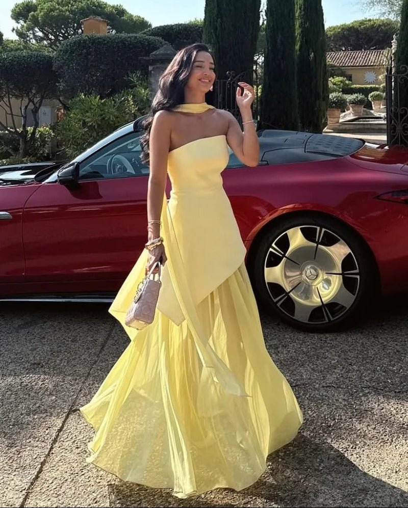 Alice Asymmetric Sheer Maxi Dress