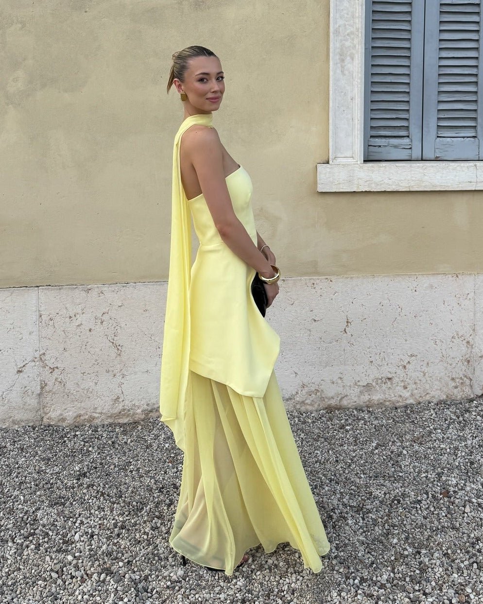 Alice Asymmetric Sheer Maxi Dress