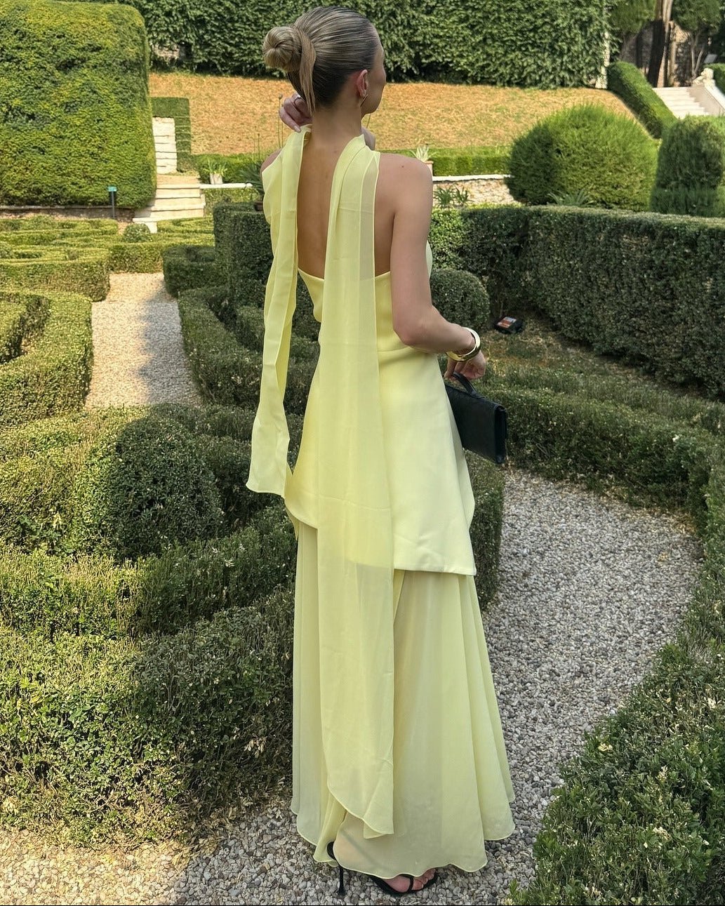 Alice Asymmetric Sheer Maxi Dress