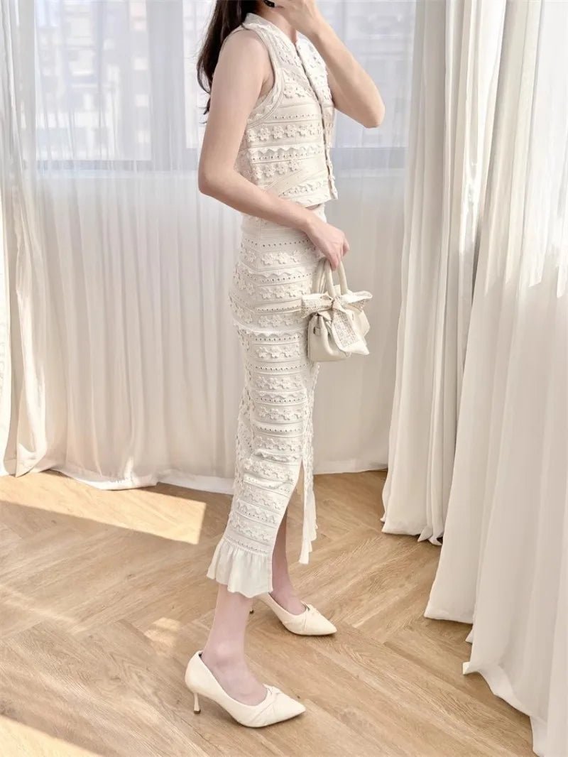 Daniela Floral Knit Vest Set
