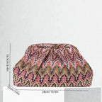 Hilary Jacquard Pleated Clutch