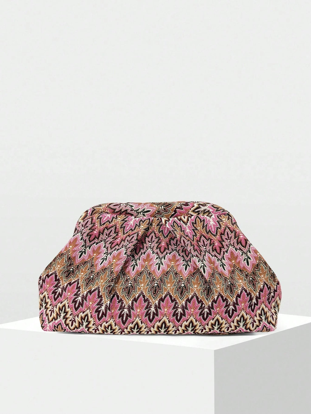 Hilary Jacquard Pleated Clutch