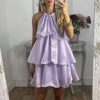 Amelia Organza Halterneck Mini Dress