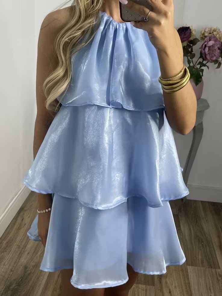Amelia Organza Halterneck Mini Dress