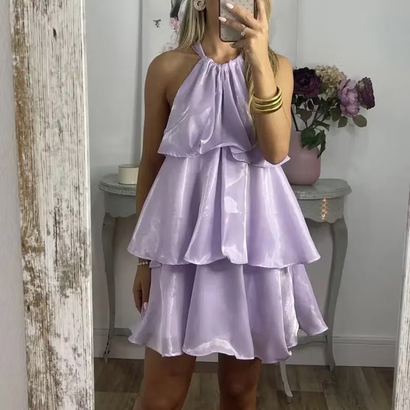 Amelia Organza Halterneck Mini Dress