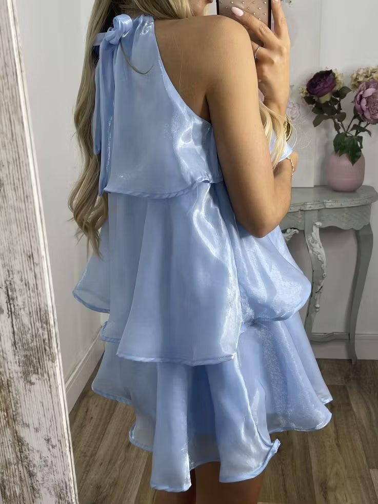 Amelia Organza Halterneck Mini Dress