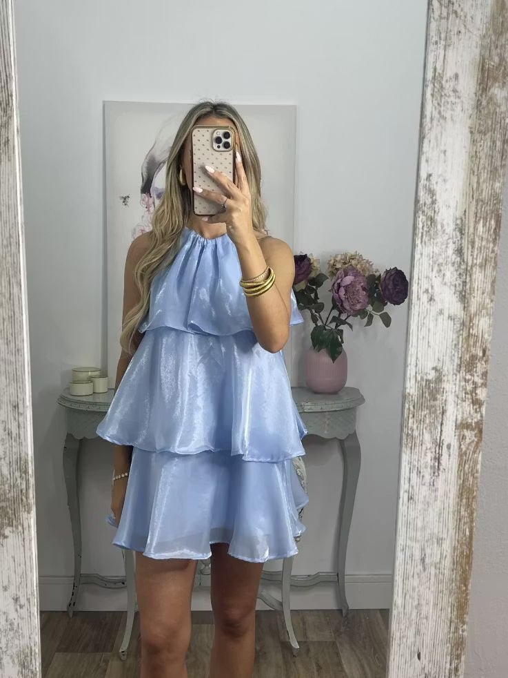 Amelia Organza Halterneck Mini Dress