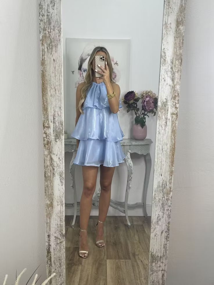 Amelia Organza Halterneck Mini Dress