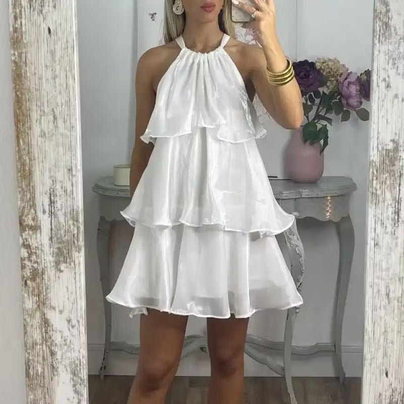 Amelia Organza Halterneck Mini Dress