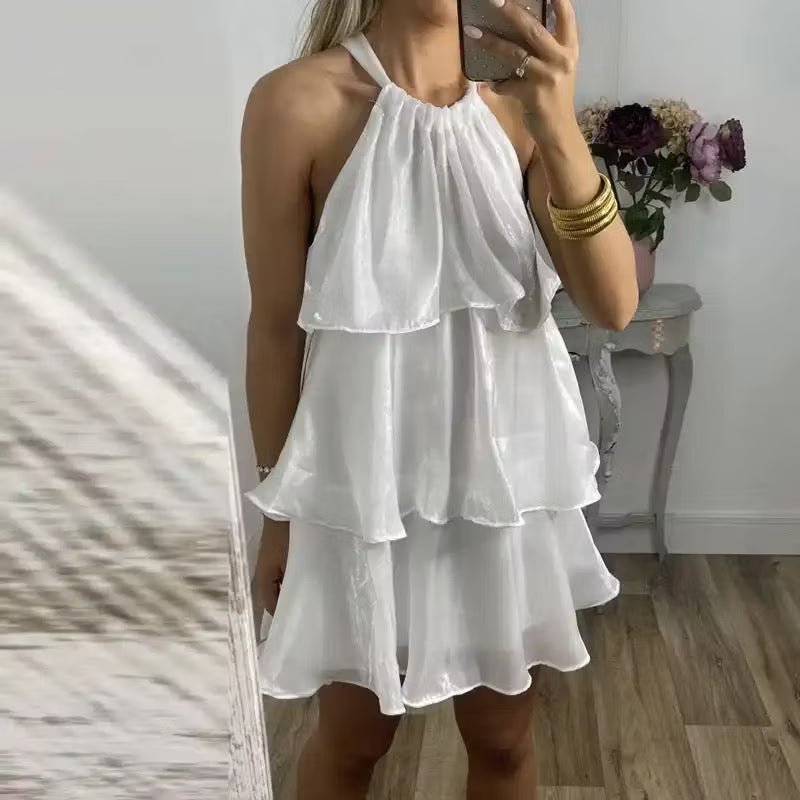 Amelia Organza Halterneck Mini Dress