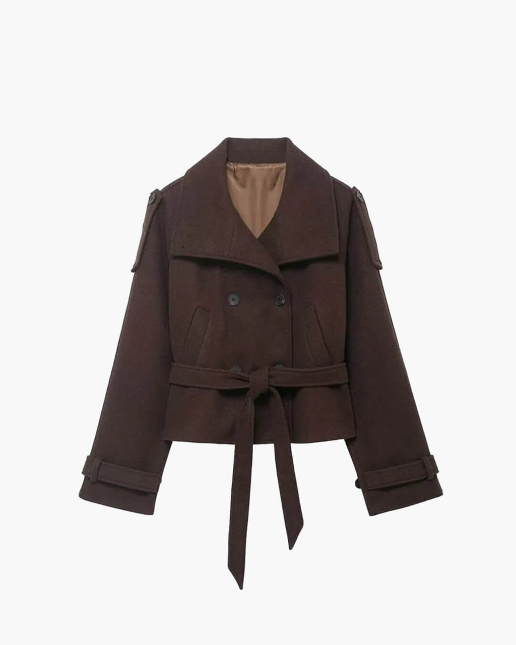 Lara Stand Collar Short Trench Coat