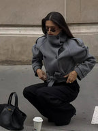 Lara Stand Collar Short Trench Coat