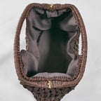 Isabel Woven Straw Shell Clutch