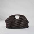 Isabel Woven Straw Shell Clutch