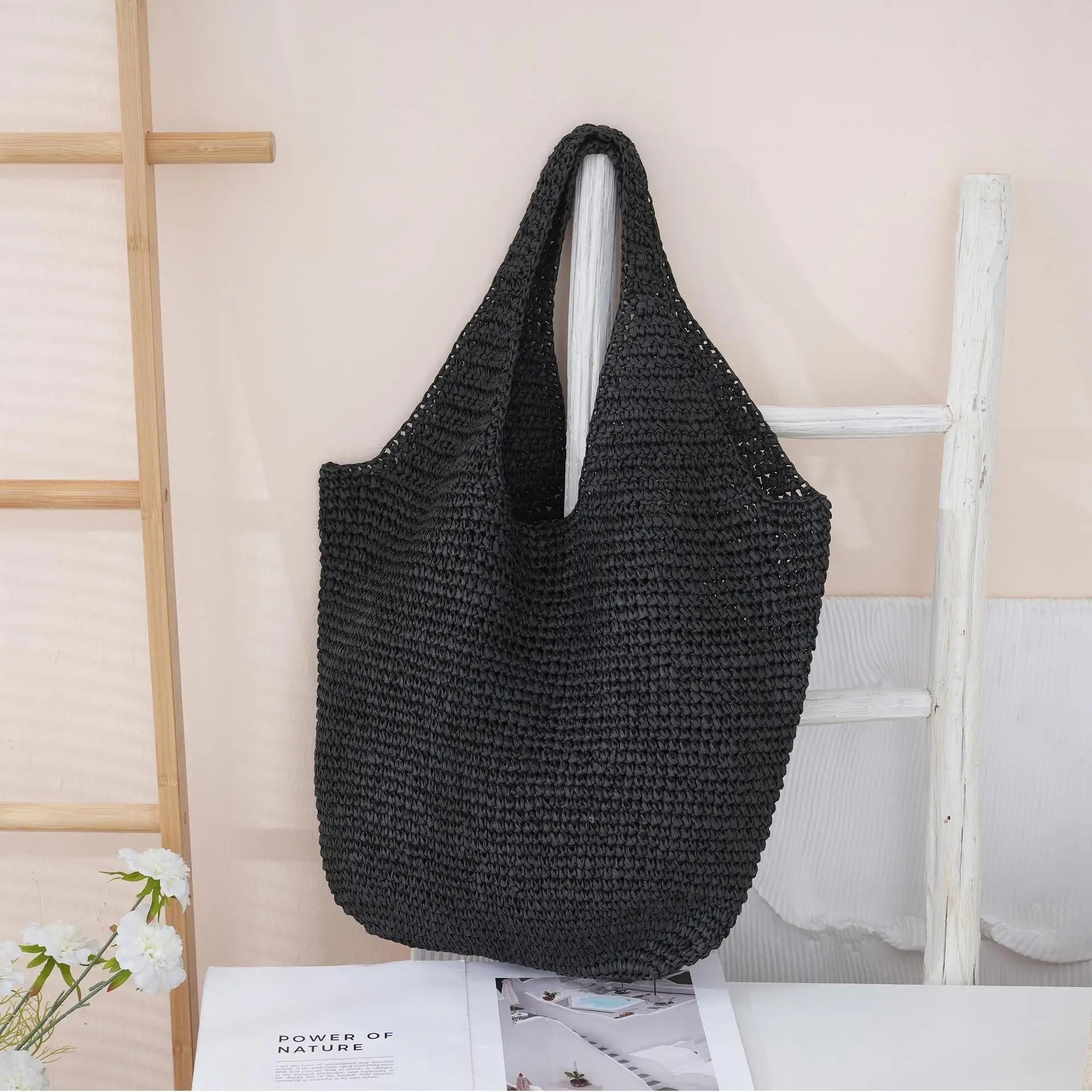 Svea Woven Rattan Tote Bag