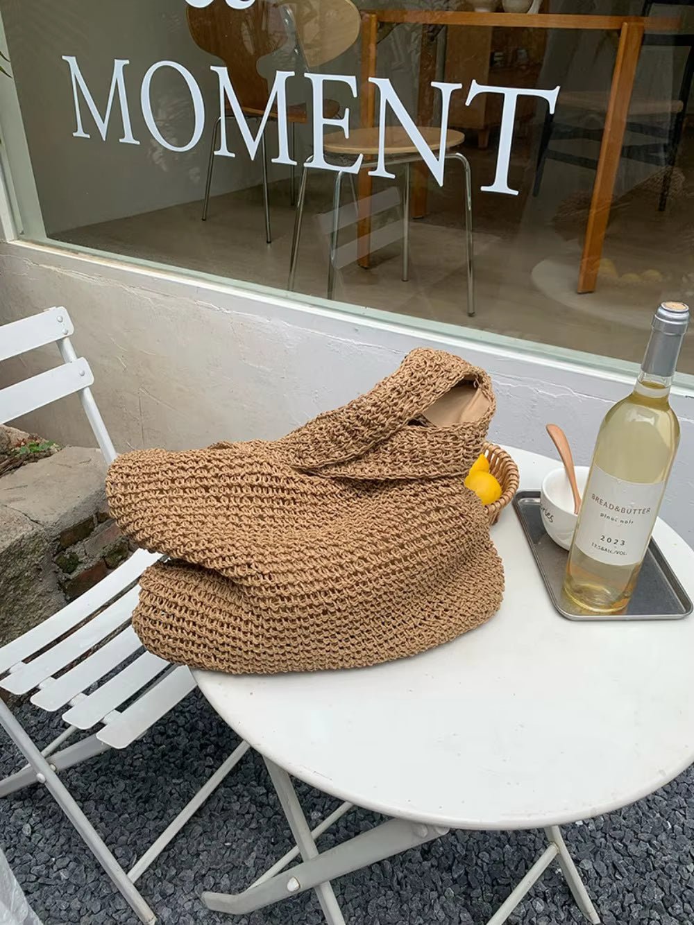 Svea Woven Rattan Tote Bag