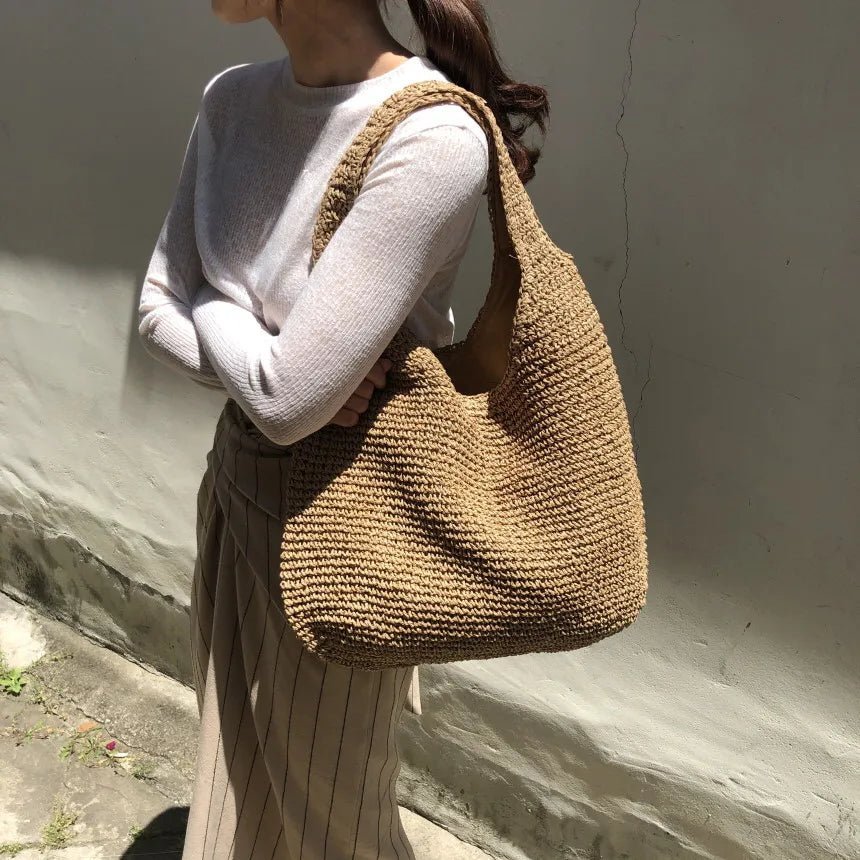 Svea Woven Rattan Tote Bag