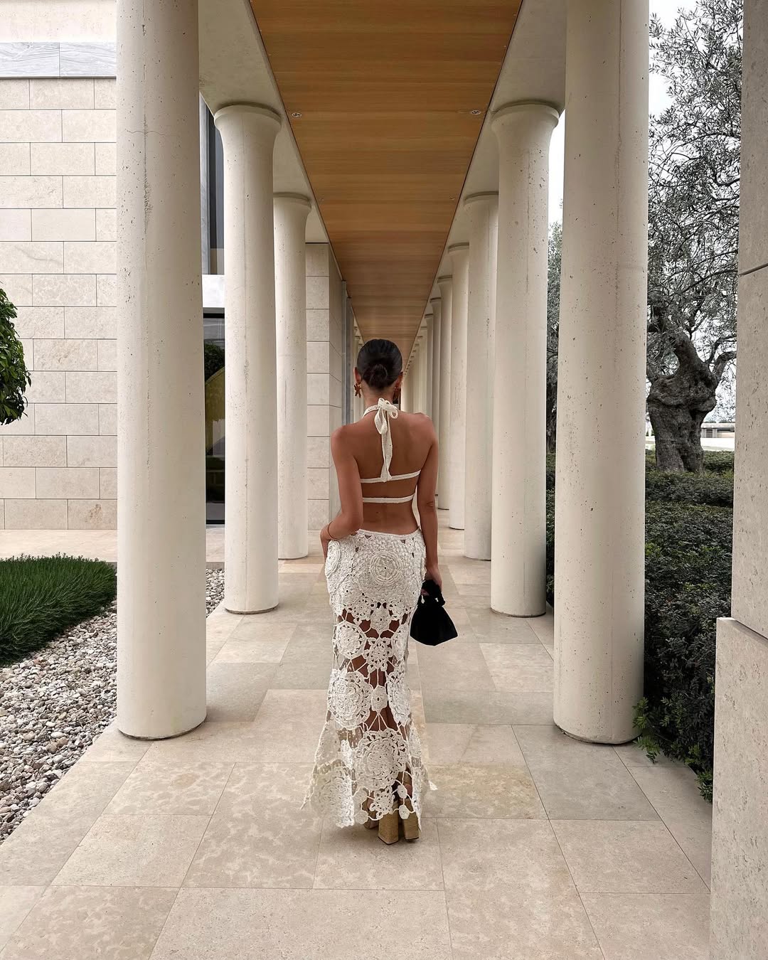 Svetlana Sheer Crochet Maxi Dress