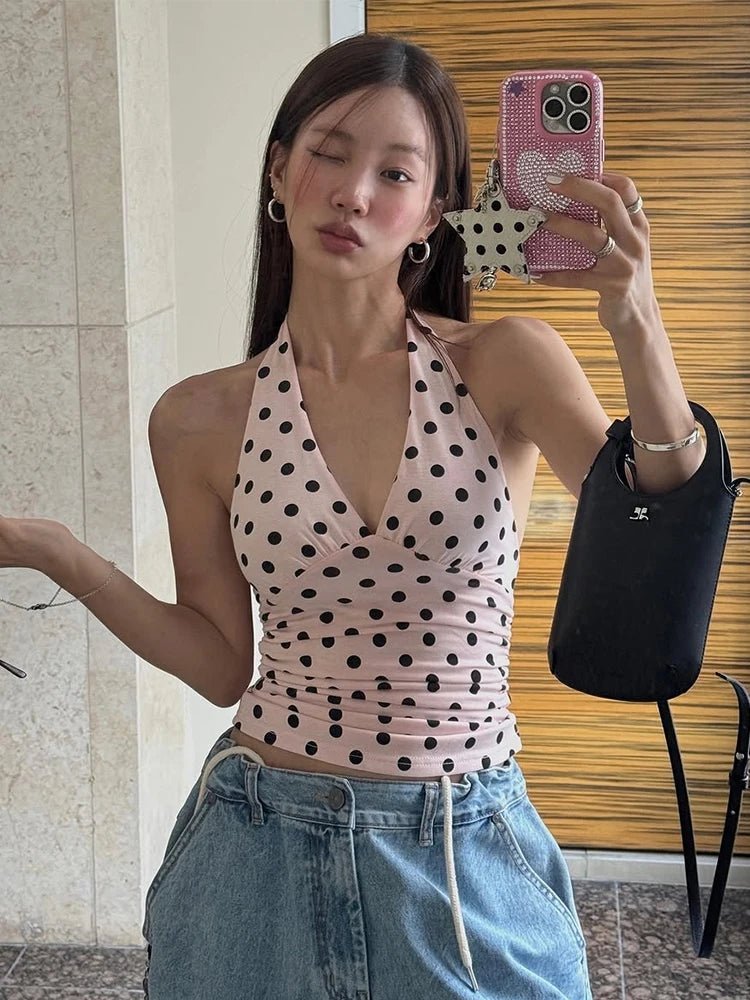 Tamsin Polka Dot Halter Vest