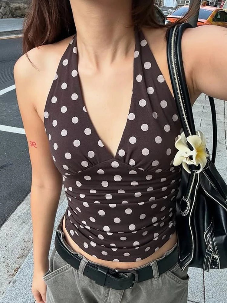 Tamsin Polka Dot Halter Vest