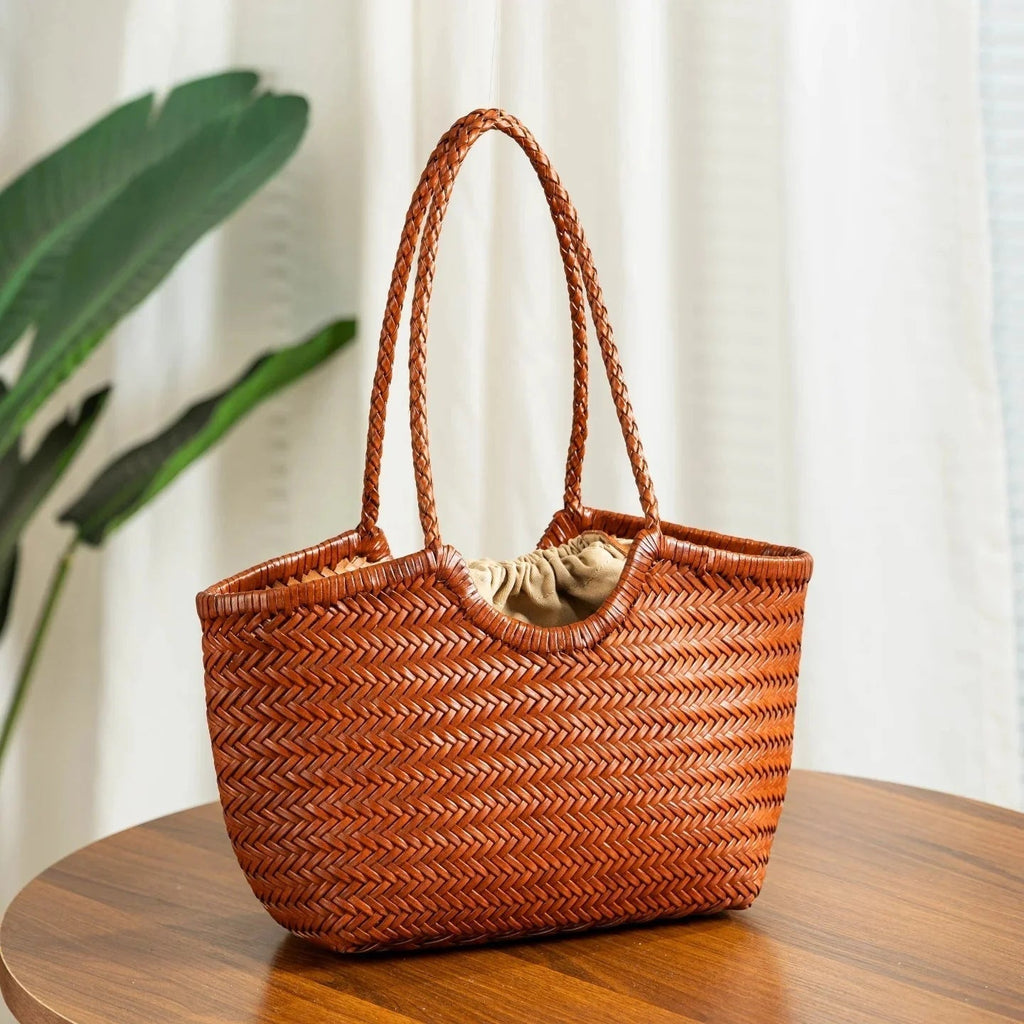 Tatum Handwoven Leather Tote Bag