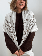 Terry Knitted Fringed Square Scarf
