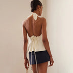 Thelma Silky Halter Neck Crop Top