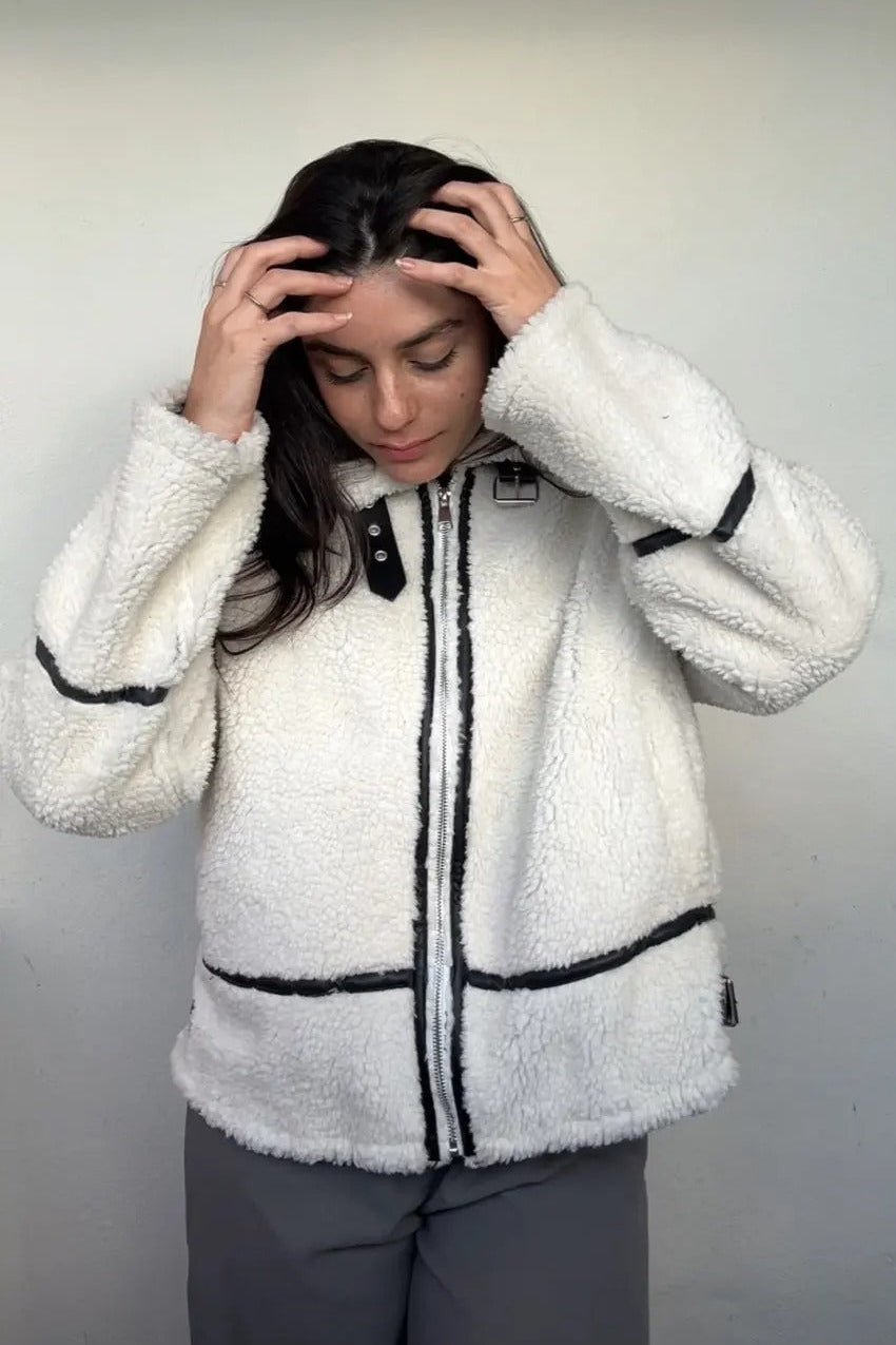 Ahela Boucle Bomber Jacket
