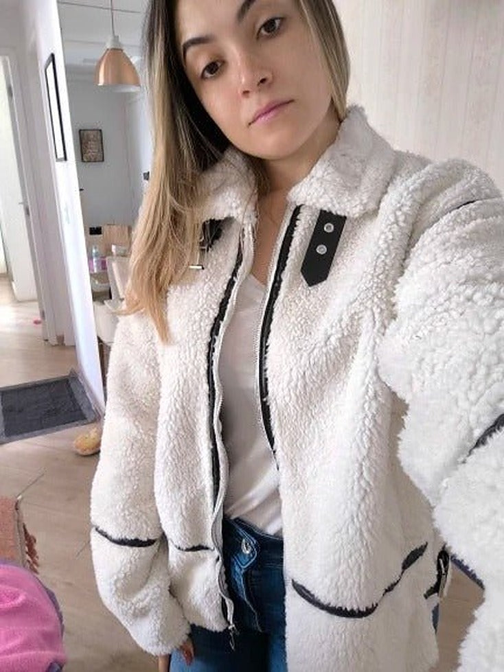 Ahela Boucle Bomber Jacket