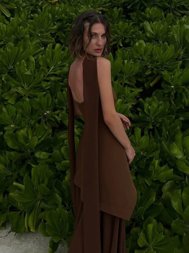 Melissa Mesh Strapless Maxi Dress