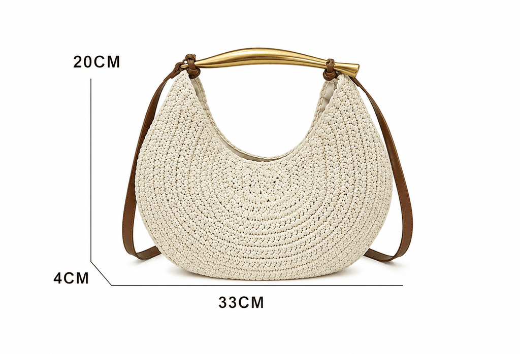 Valeria Sequined Straw Shoulder Bag