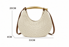 Valeria Sequined Straw Shoulder Bag
