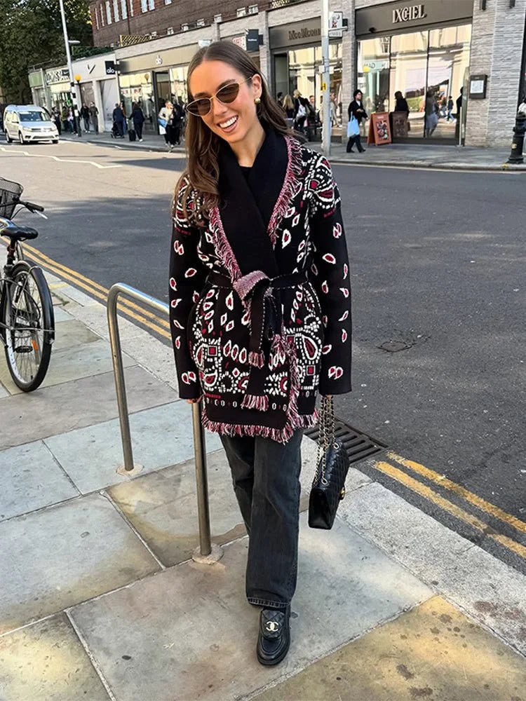 Valerie Jacquard Knit Cardigan